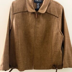 Sag Harbor Brown Zip-Up Jacket